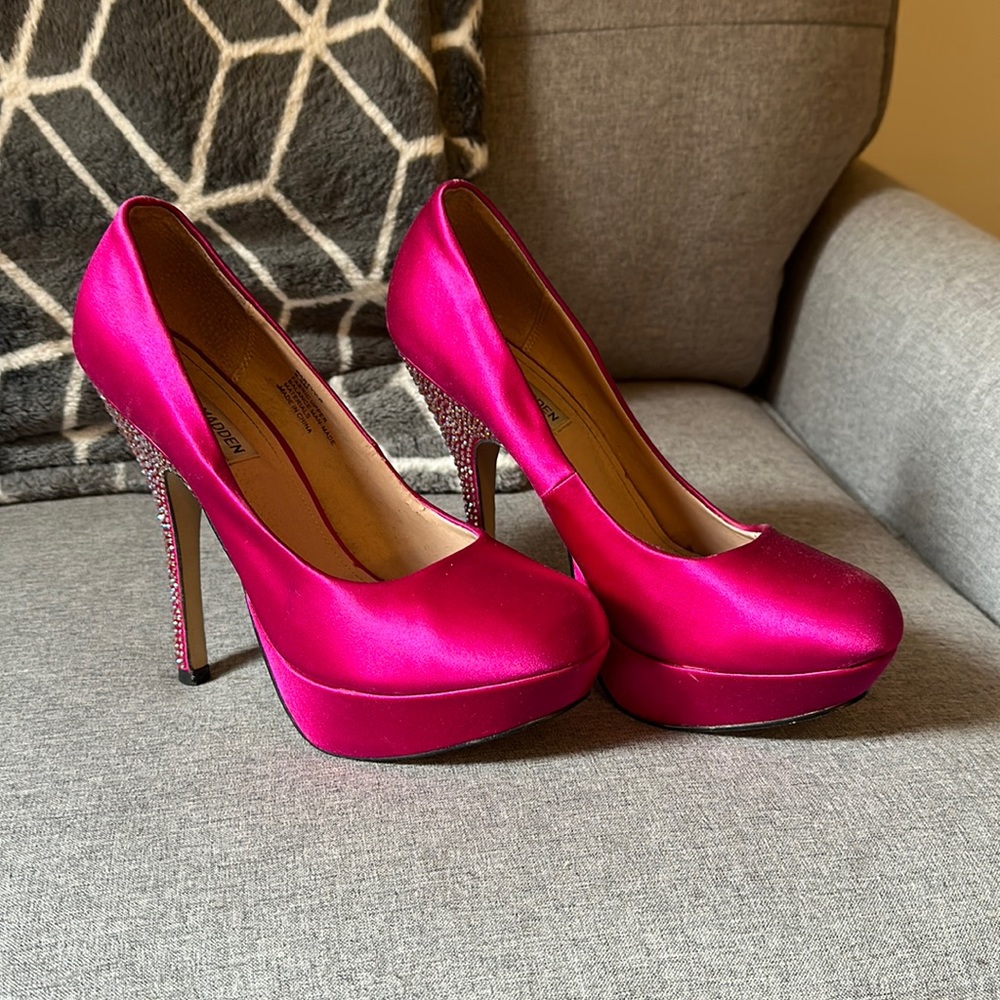 Pink Satin Pumps